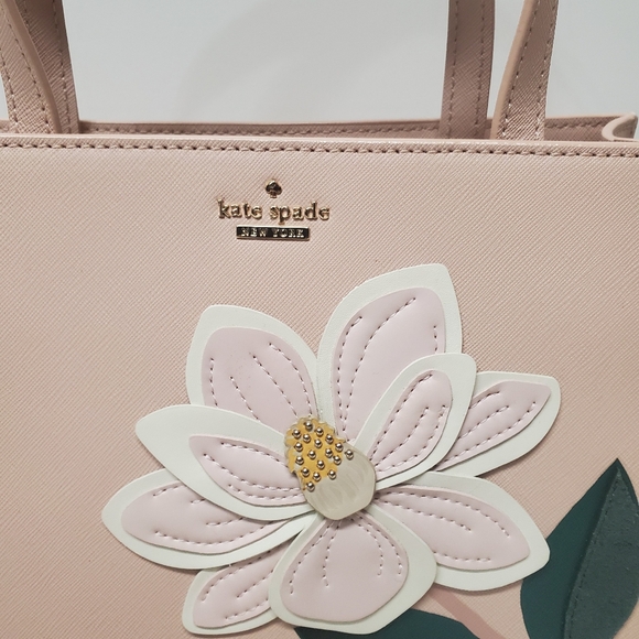 Kate Spade Blush Pink Swamped Magnolia Sam Satchel/ Crossbody Bag - Picture 3 of 7
